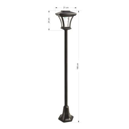 LED päikesepaneeliga välisvalgusti LED/1,2V 1800 mAh IP44 must