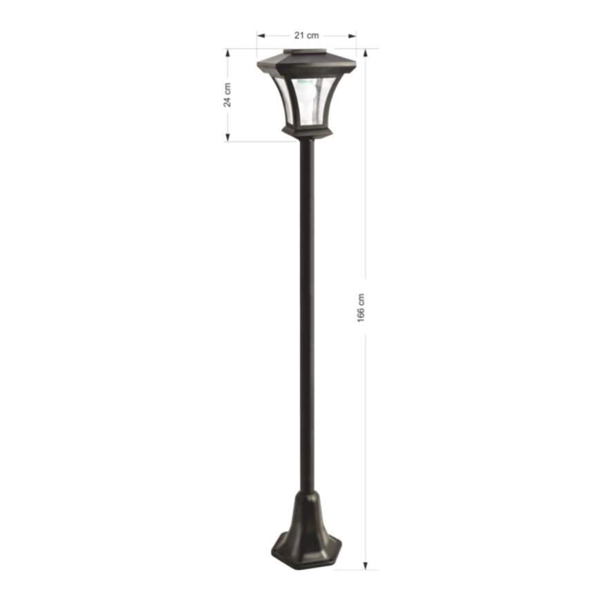 LED päikesepaneeliga välisvalgusti LED/1,2V 1800 mAh IP44 must