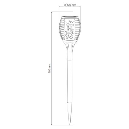 LED Päikesepaneeliga välivalgusti FUEGO BIG LED/1,2V 600 mAh IP44