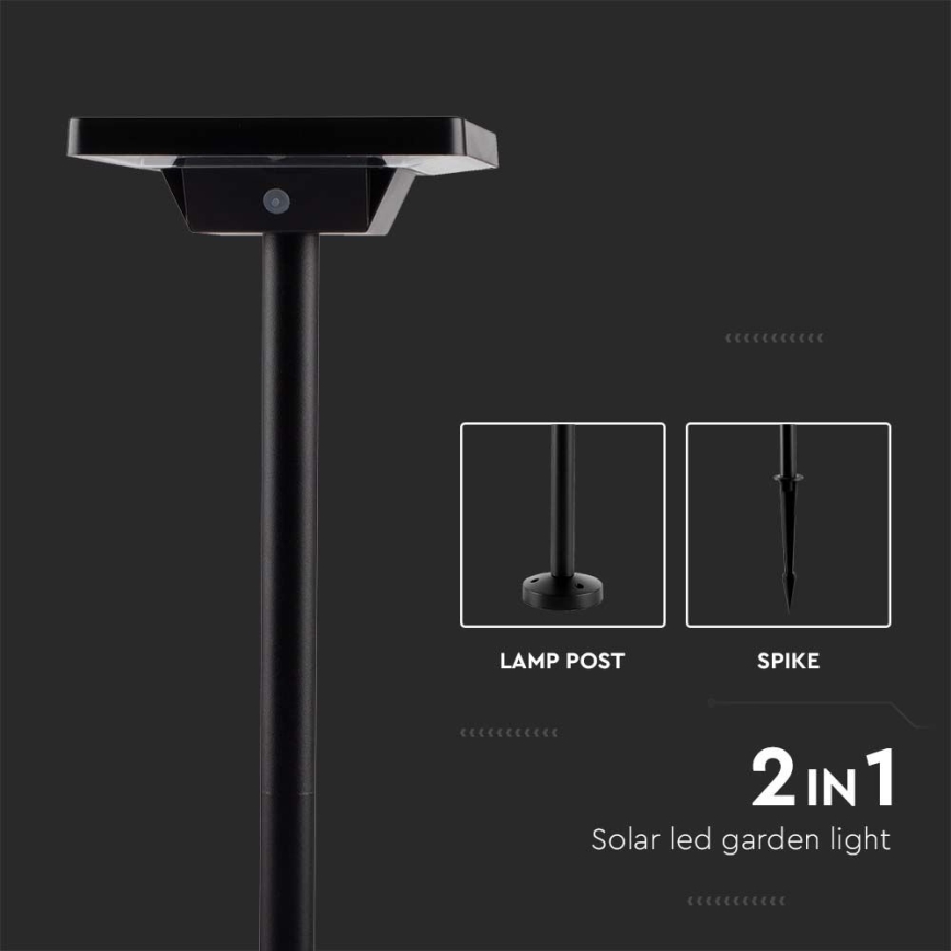 LED Päikesepaneeliga välivalgusti 2in1 LED/2W/3,7V IP65 3000/4000/6500K 2600 mAh
