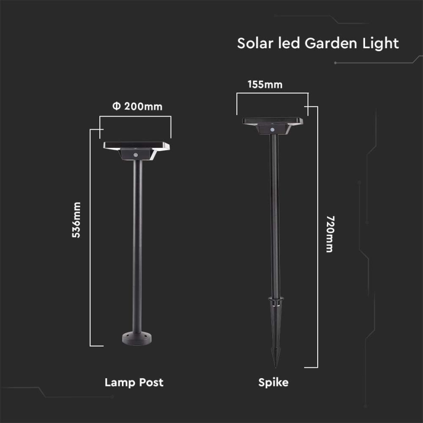 LED Päikesepaneeliga välivalgusti 2in1 LED/2W/3,7V IP65 3000/4000/6500K 2600 mAh