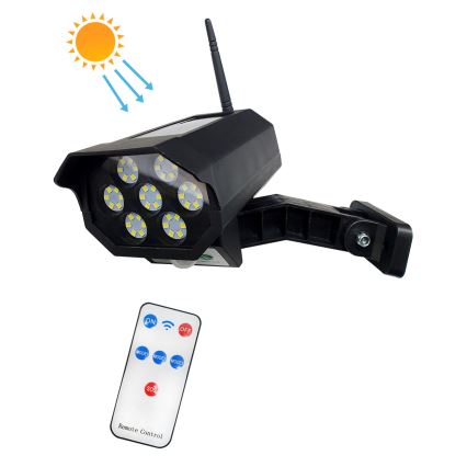 LED Päikesepaneeliga võlts turvakaameraga anduriga LED/3,7V 1200 mAh IP44 must + kaugjuhtimispult