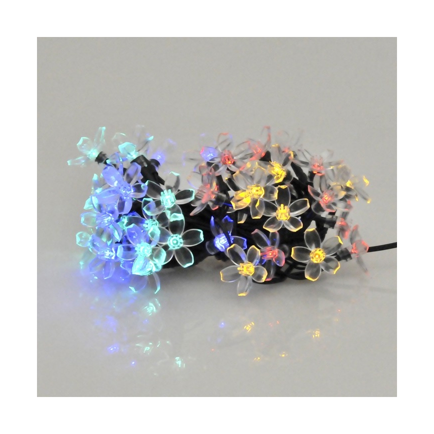 LED Päikesepatareiga valguskett FLOWER 50xLED/1,2V IP44