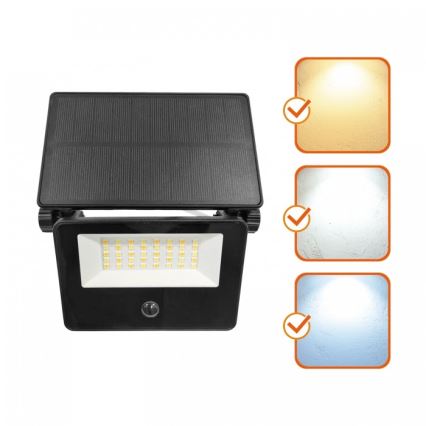 LED päikesereflektor anduriga NCS G2 LED/20W/3,7V 3000/4000/6500K IP54 2600 mAh