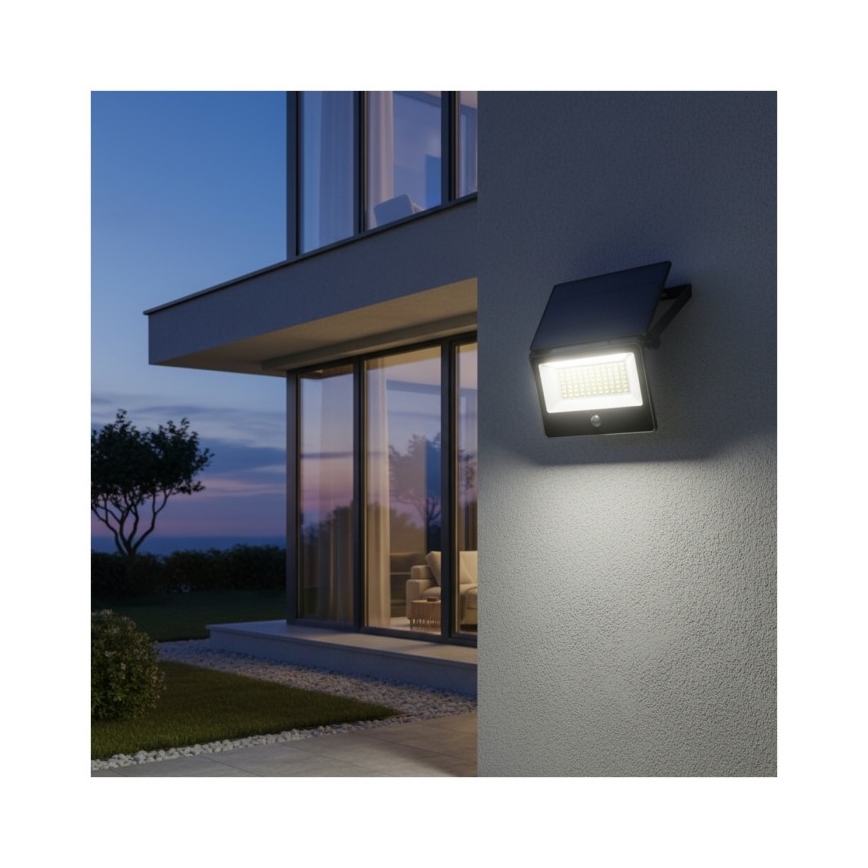 LED päikese-reflektor liikumisanduriga NCS G2 LED/30W/3,7V 3000/4000/6500K IP54 5200 mAh