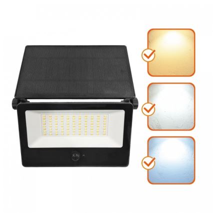 LED päikese-reflektor liikumisanduriga NCS G2 LED/30W/3,7V 3000/4000/6500K IP54 5200 mAh