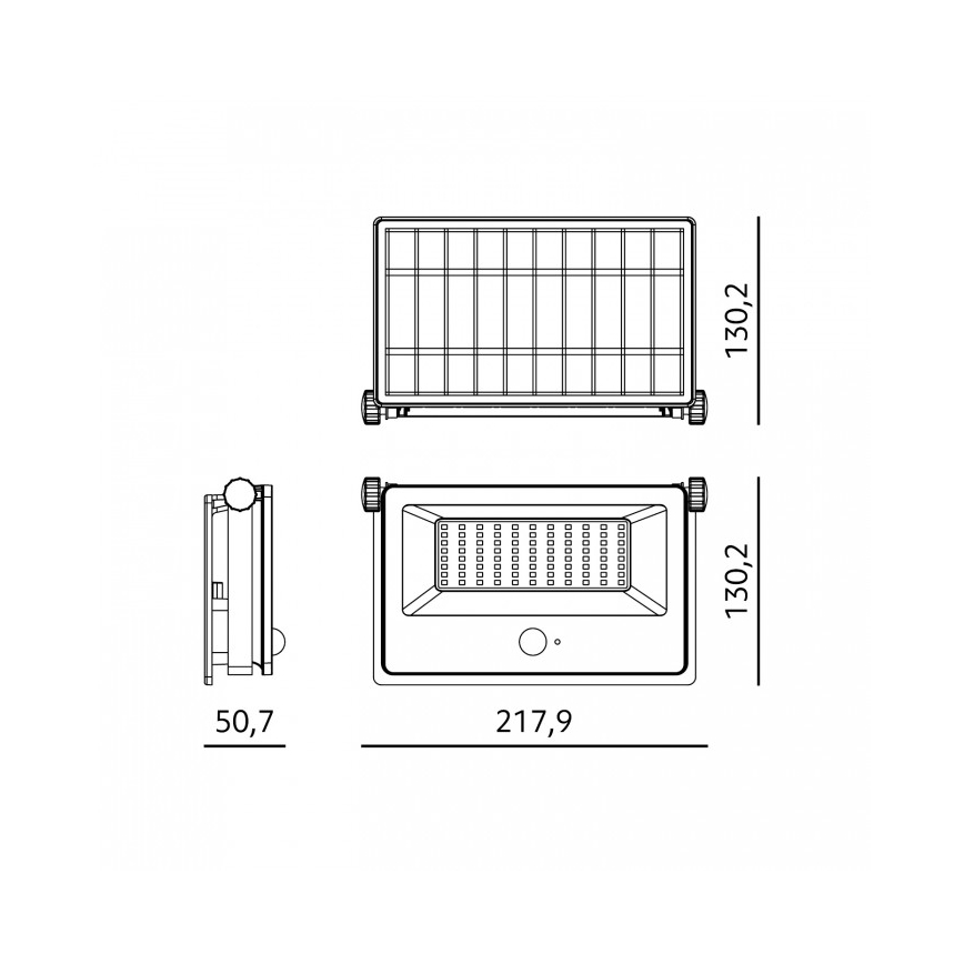 LED päikese-reflektor liikumisanduriga NCS G2 LED/30W/3,7V 3000/4000/6500K IP54 5200 mAh