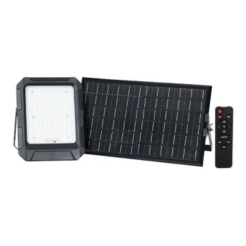 LED päikesereflektor LED/15W/3,7V IP65 4000K 12000 mAh must + kaugjuhtimispult