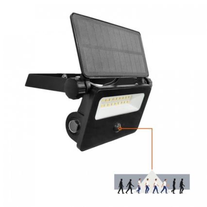 LED-päikesereflektor liikumisanduriga NCS G2 LED/10W/3,7V 3000/4000/6500K IP54 1800 mAh