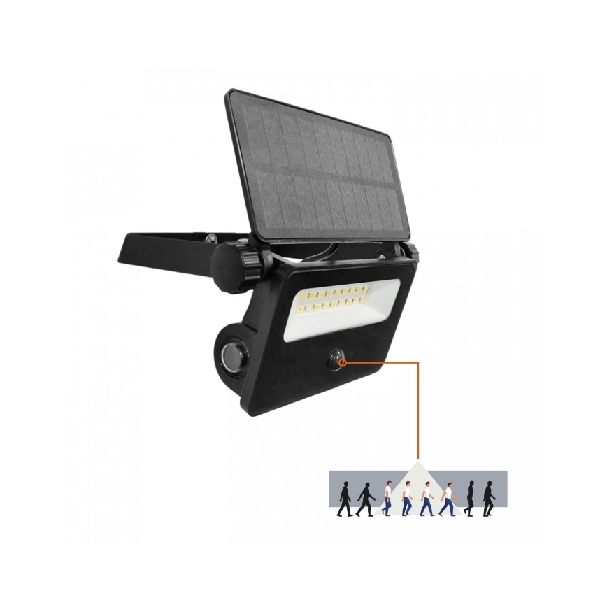 LED-päikesereflektor liikumisanduriga NCS G2 LED/10W/3,7V 3000/4000/6500K IP54 1800 mAh