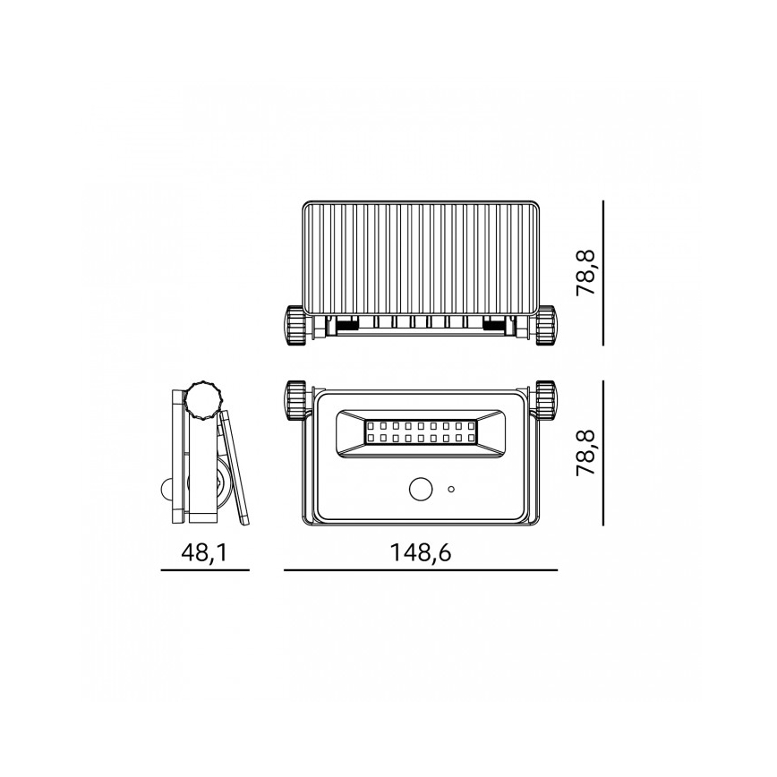 LED-päikesereflektor liikumisanduriga NCS G2 LED/10W/3,7V 3000/4000/6500K IP54 1800 mAh