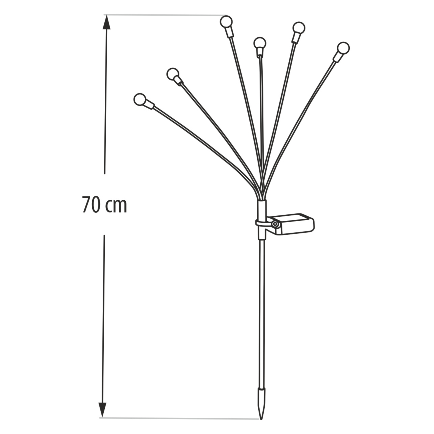 LED päikesevalgusti 6xLED/1,2V 300 mAh IP44 must