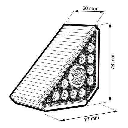 LED päikesevalgusti ARI anduriga, 4,5 W / 3,7 V, 600 mAh, IP44, must