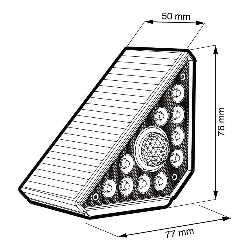 LED päikesevalgusti ARI anduriga, 4,5 W / 3,7 V, 600 mAh, IP44, must
