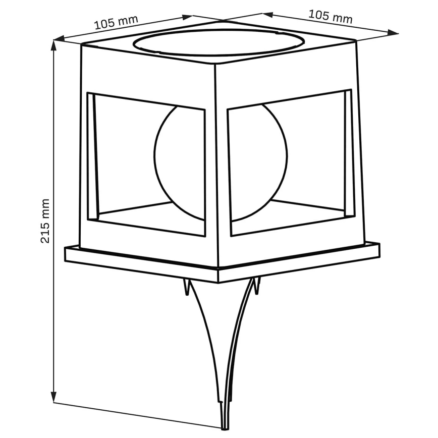 LED päikesevalgusti CUBO LED/3,7V 1200 mAh IP44 must