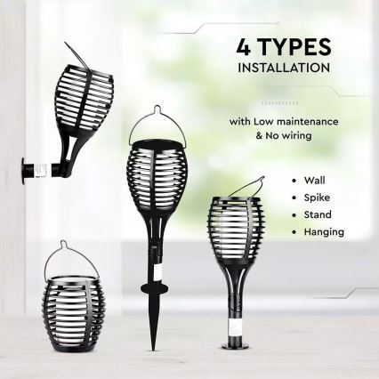 LED päikesevalgusti FLAME 4-ühes LED/0,45W/3,7V IP44 500 mAh