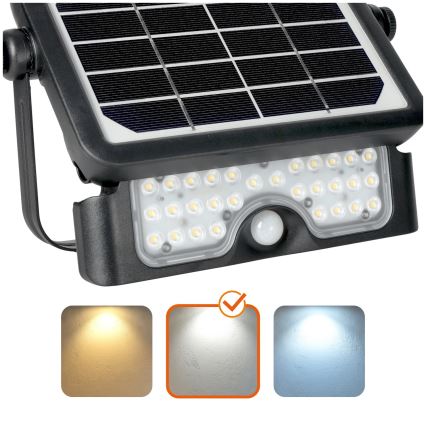 LED päikeseenergia prožektor anduriga LED/5W/3,7V 4000K IP65 3000 mAh