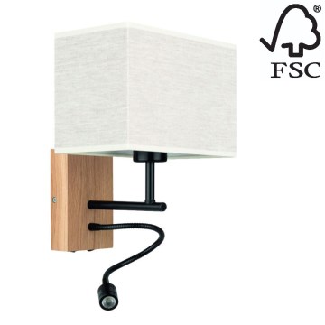 LED Paindlik lamp BOHO 1xE27/25W + LED/1W/230V tamm – FSC sertifitseeritud