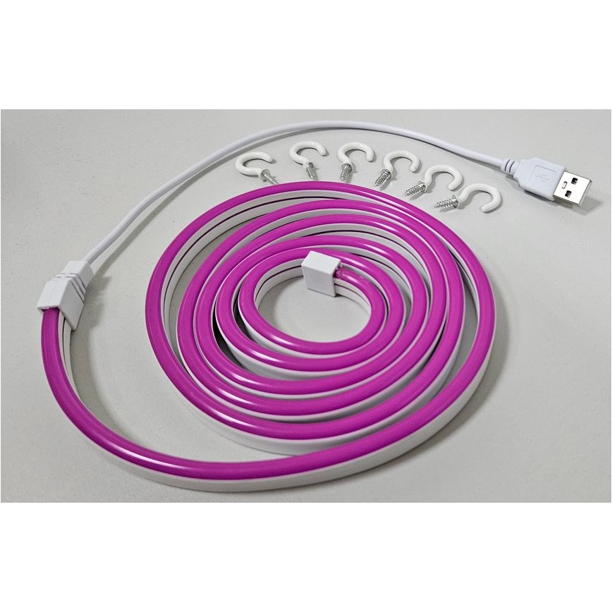 LED Paindlik riba NEON LED/5V USB 1,8 m lilla