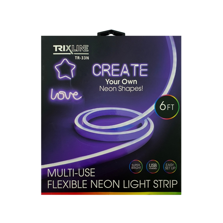 LED Paindlik riba NEON LED/5V USB 1,8 m lilla