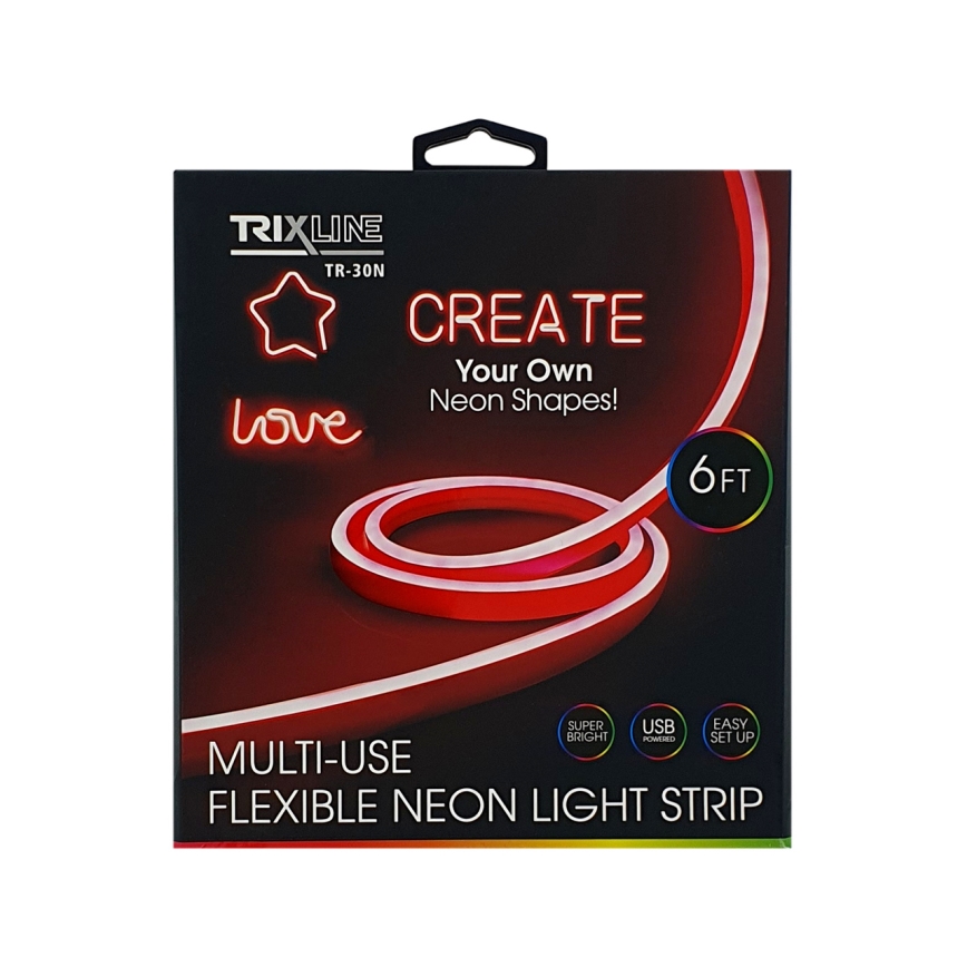 LED Paindlik riba NEON LED/5V USB 1,8 m punane