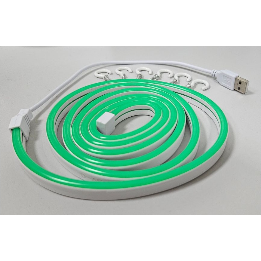 LED Paindlik riba NEON LED/5V USB 1,8 m roheline