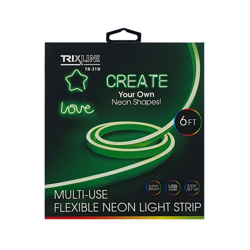 LED Paindlik riba NEON LED/5V USB 1,8 m roheline