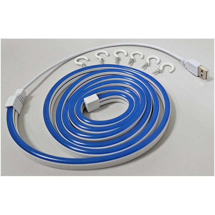 LED Paindlik riba NEON LED/5V USB 1,8 m sinine