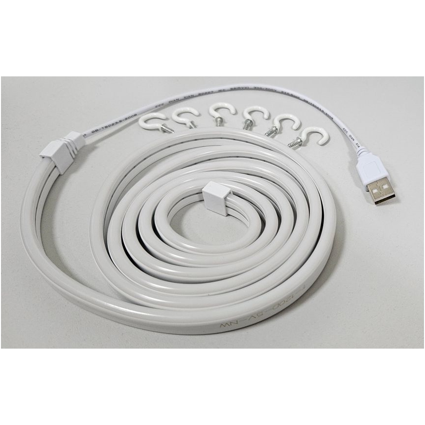 LED Paindlik riba NEON LED/5V USB 1,8 m valge