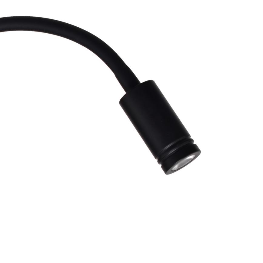 LED Paindlik väike seinalamp BASE 1xLED/8W+1xLED/2W/230V must/hõbedane