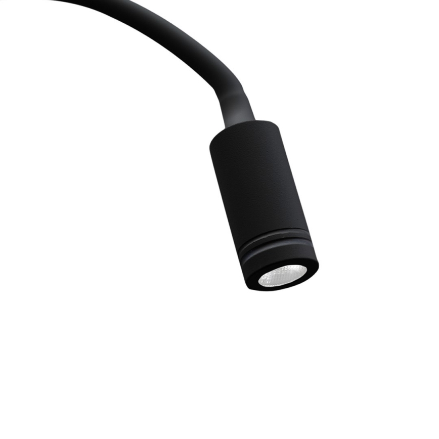 LED Paindlik väike seinalamp koos USB BASE 1xLED/8W+1xLED/2W/230V must