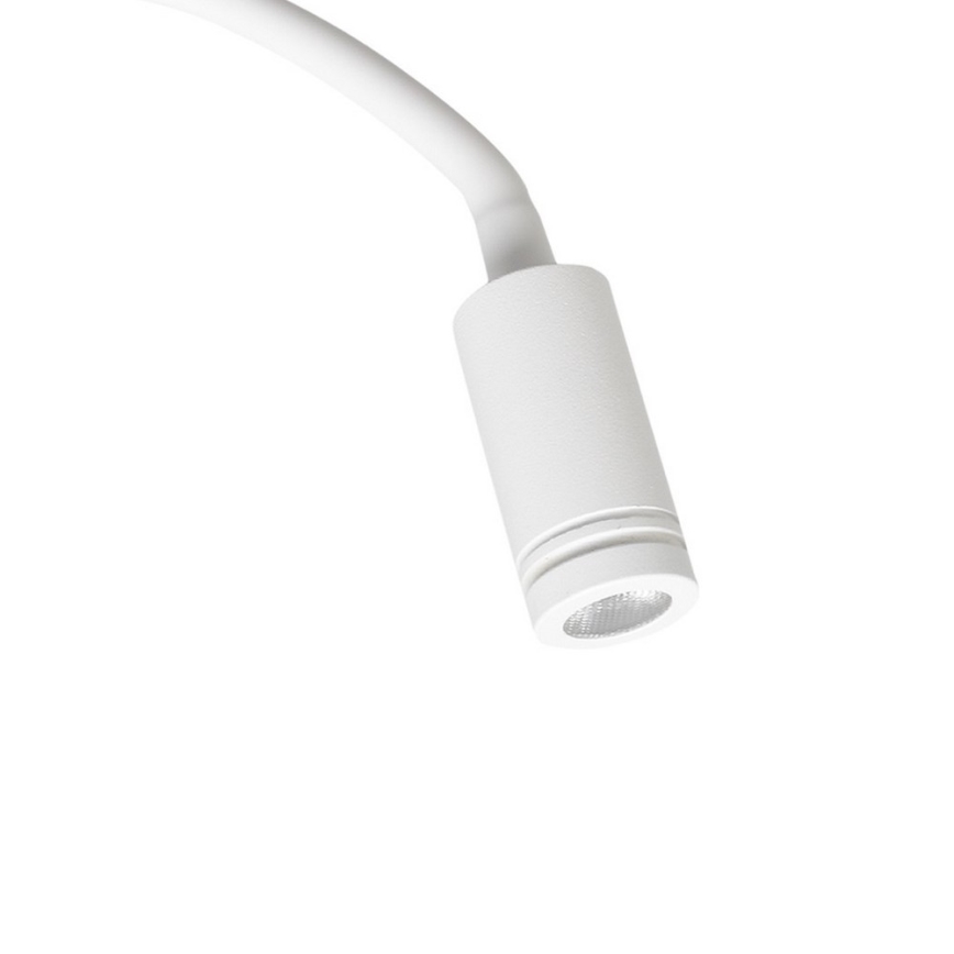 LED Paindlik väike seinalamp koos USB BASE 1xLED/8W+1xLED/2W/230V valge