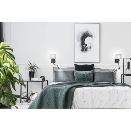 LED Paindlik valgusti POLO 1xE27/40W+LED/2W 230V must