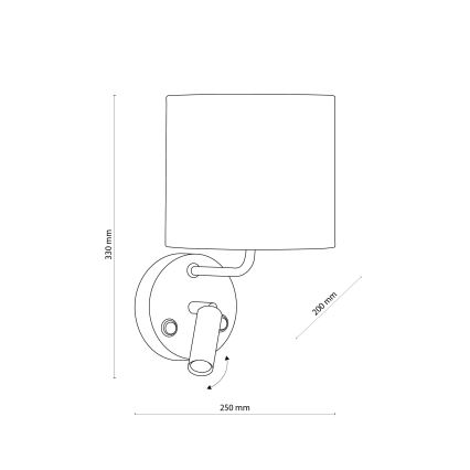 LED Paindlik valgusti RICHI 1xE27/15W/230V + LED/3W/230V valge