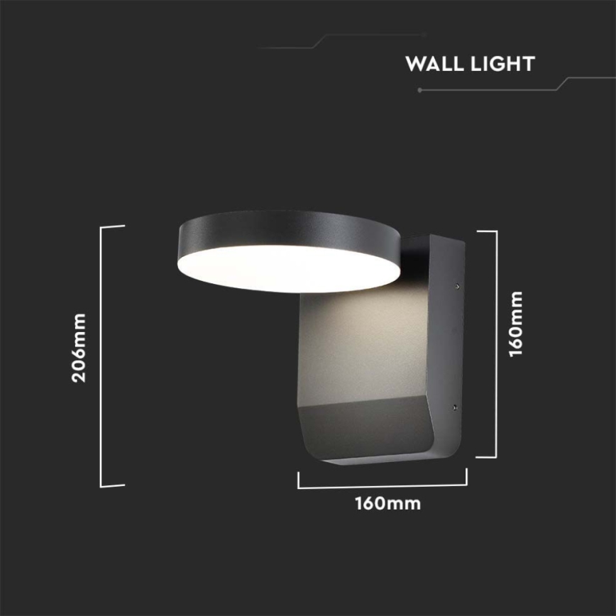 LED Paindlik väli seinavalgusti LED/17W/230V IP65 4000K must
