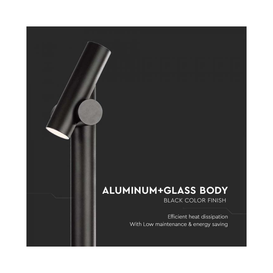 LED Paindlik välilamp LED/4W/230V 3000K IP44 100 cm must