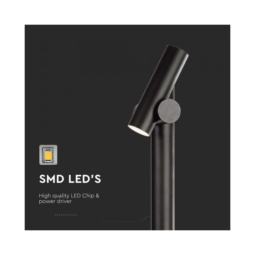 LED Paindlik välilamp LED/4W/230V 3000K IP44 100 cm must