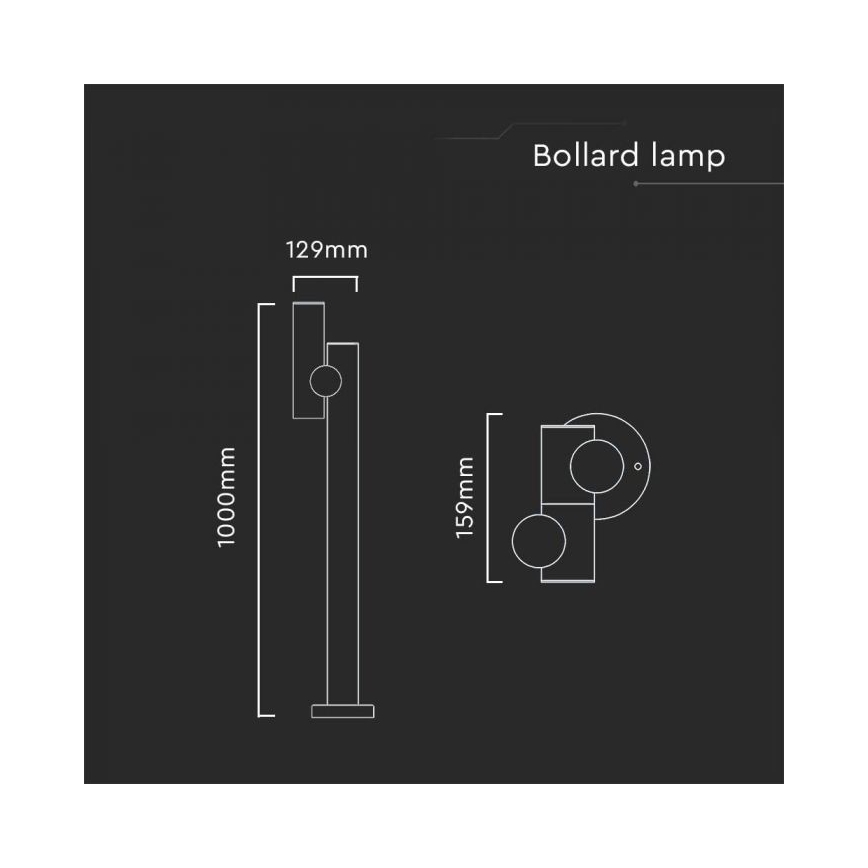 LED Paindlik välilamp LED/4W/230V 3000K IP44 100 cm must
