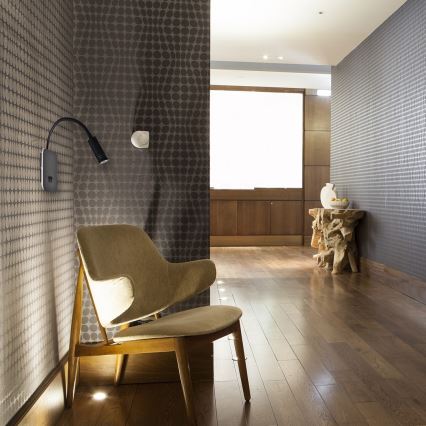 LED painduv seinavalgusti BASE LED/8W+LED/2W/230V must/hõbedane