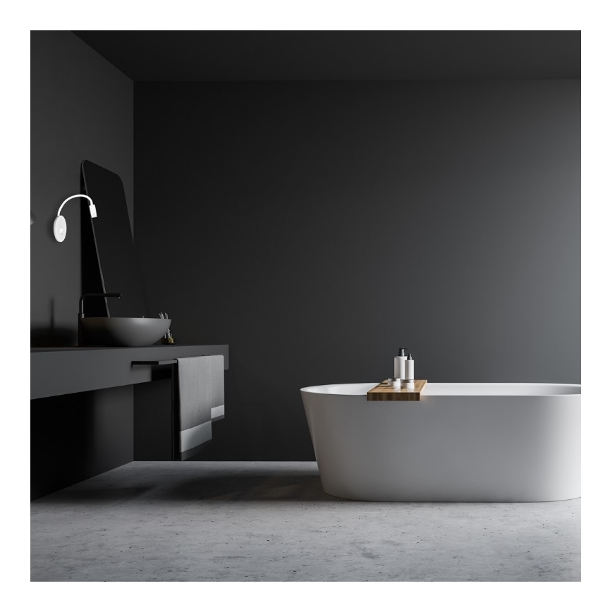 LED painduv seinavalgusti USB-ühendusega BASE LED/8W+LED/2W/230V valge/hõbedane