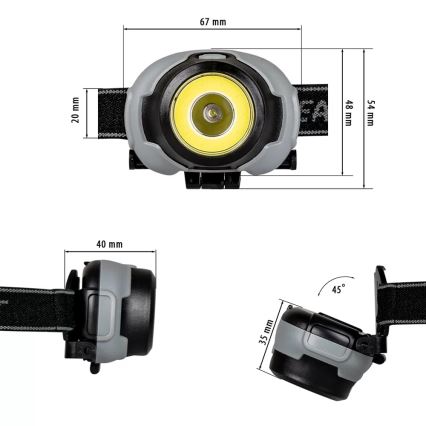 LED Pealamp 2xLED/3xAAA IP44 170 lm