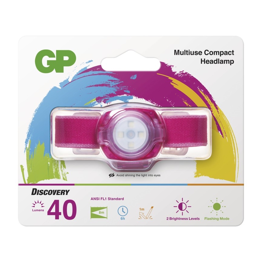 LED Pealamp GP EVERYBODY 4xLED/2×CR2025 roosa