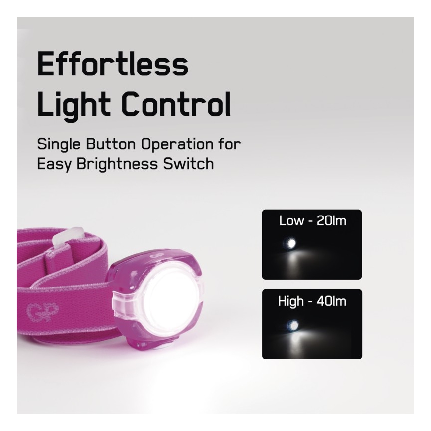 LED Pealamp GP EVERYBODY 4xLED/2×CR2025 roosa