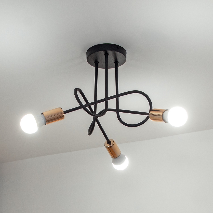 LED pealepandav lühter OXFORD 3xE27/15W/230V must