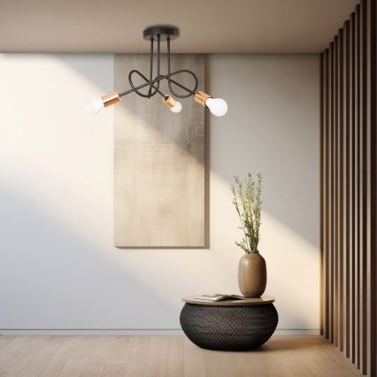 LED pealepandav lühter OXFORD 3xE27/15W/230V must