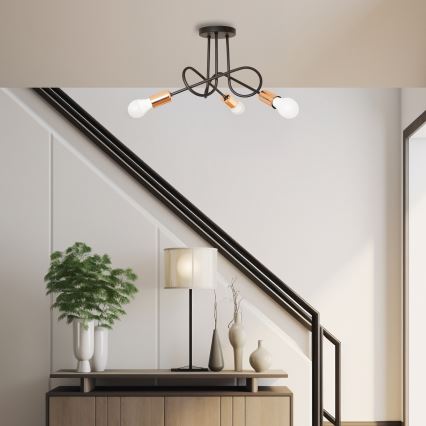 LED pealepandav lühter OXFORD 3xE27/15W/230V must