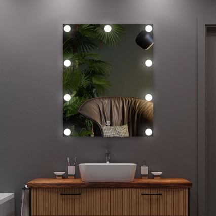LED Peegel koos valgustusega 9xLED/1W/230V 3000/4000/6000K 50x40 cm IP44