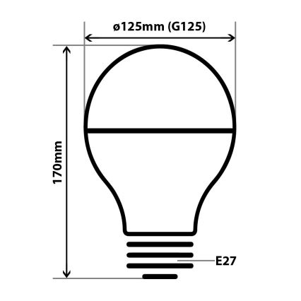 LED Peegelsfäärilise korgiga pirn DECOR MIRROR G125 E27/12W/230V 4200K kuldne