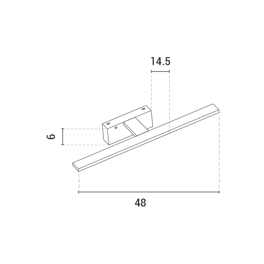 LED Peeglivalgustus LED/10W/230V 3000K läikiv kroom