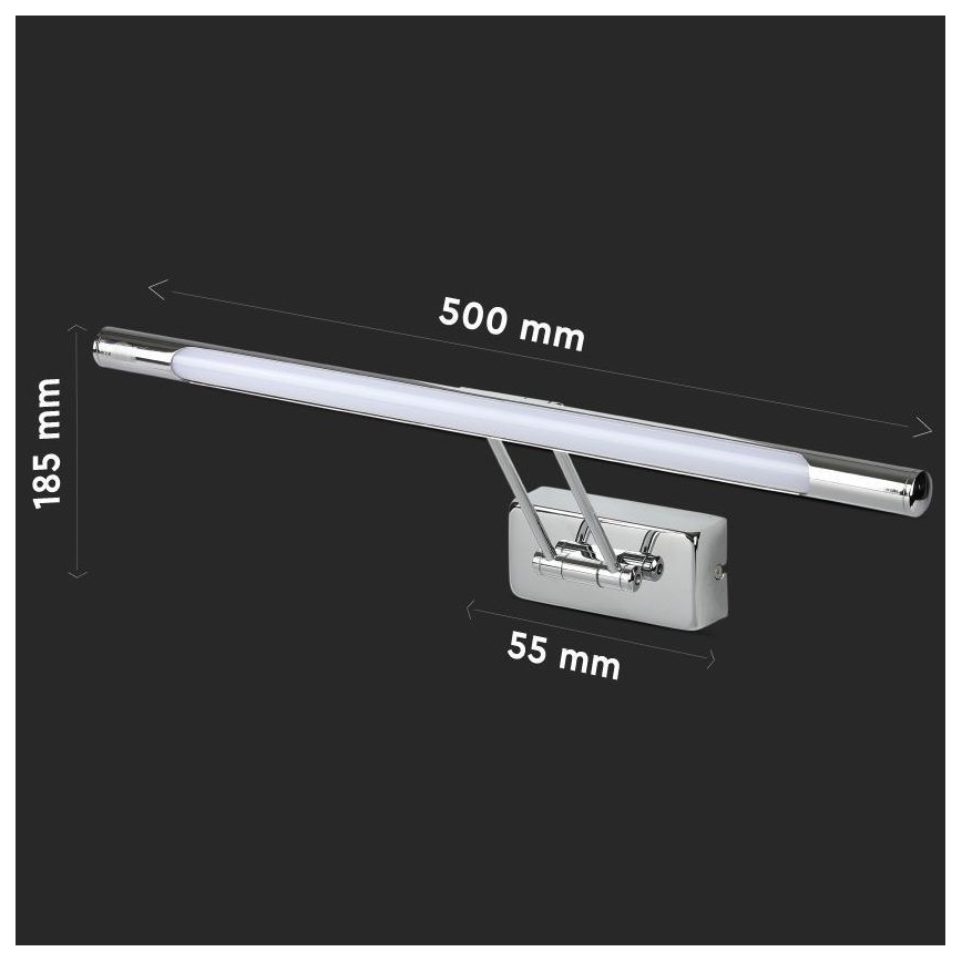LED Peeglivalgustus LED/9W/230V 3000K 50cm läikiv kroom